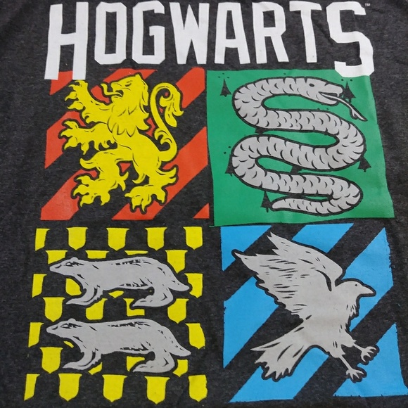 Harry Potter Hogwarts Crest Gray S/S T-Shirt - Picture 6 of 8